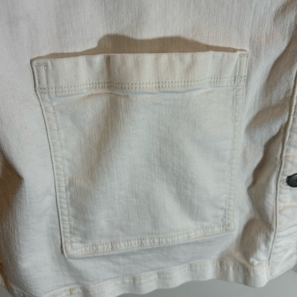 EILEEN FISHER Sz L Shirt Jacket Silver Toned Buttons Patch Pockets Unlined - Picture 6 of 14